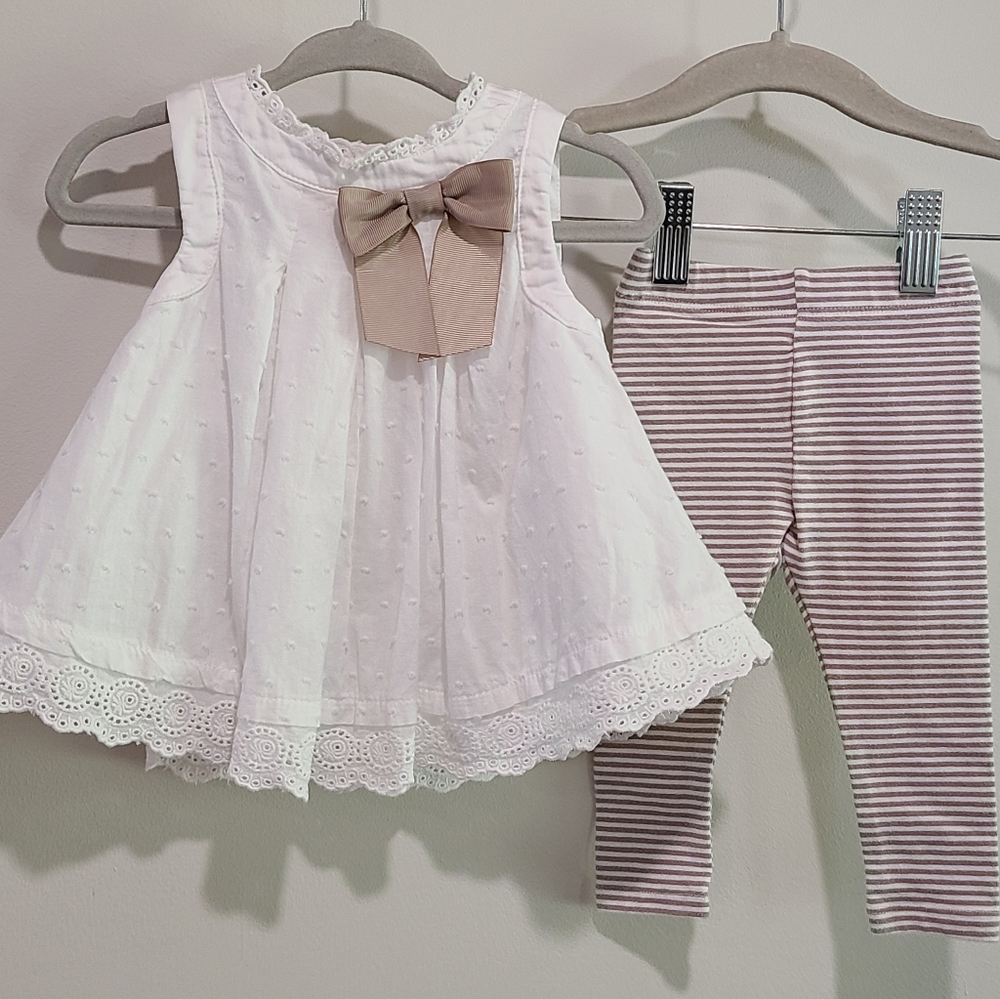 Dylan & Abby swiss dot summer set for baby girl, 0-3 months